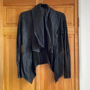 My Tribe Cascade Leather Knit Jacket